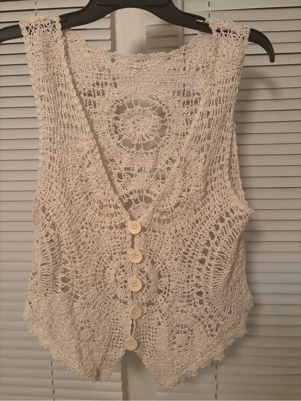 Boho Crochet Lace Tank Top - Cream Women’s Top